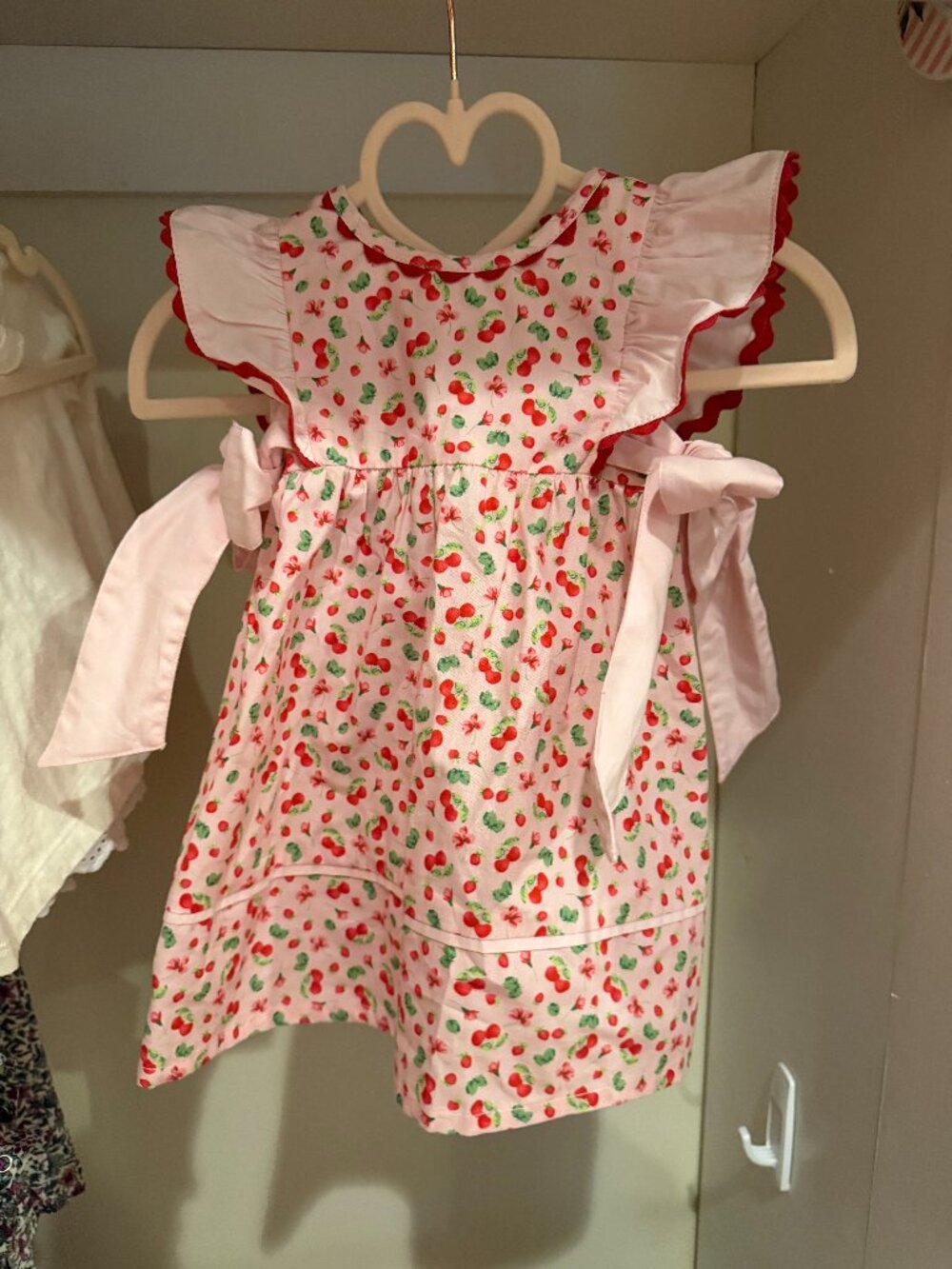 NEVER WORN Edgehill Collection Baby Sleeveless Cherry Print Side Bow Dress 12M